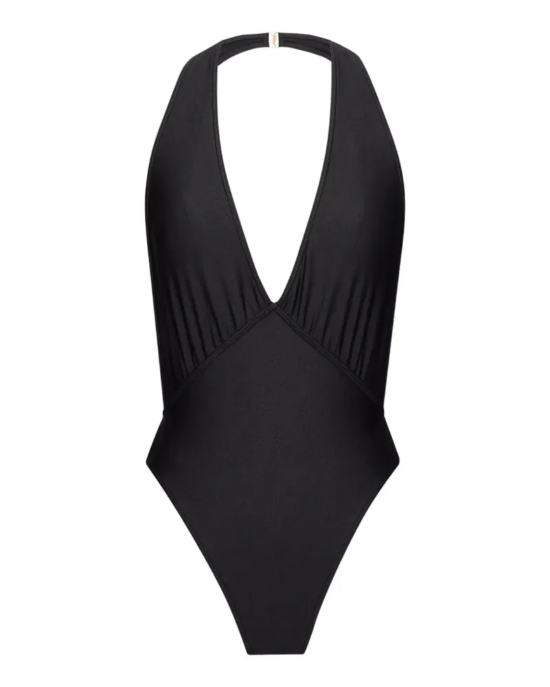 Saint Laurent Rückenfreier Neckholder-Badeanzug - Schwarz Schwarz