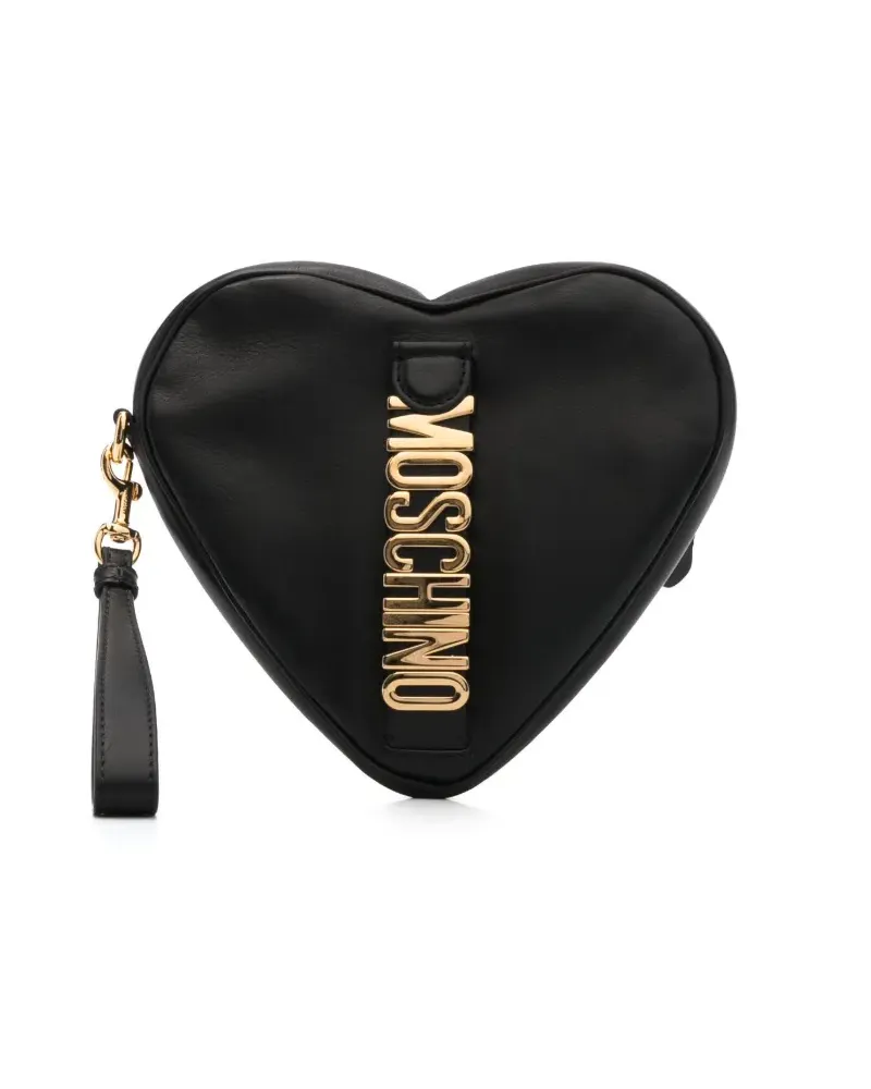 Moschino Clutch mit Logo - Schwarz Schwarz