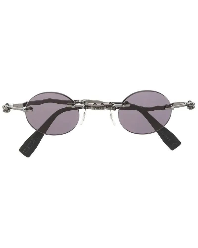 KUBORAUM Sonnenbrille mit rundem Gestell - Schwarz Schwarz