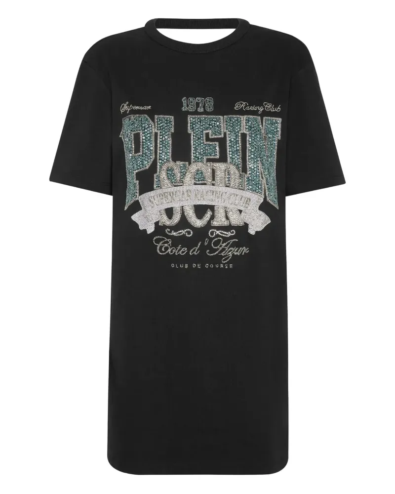 Philipp Plein Kleid mit Strass - Schwarz Schwarz