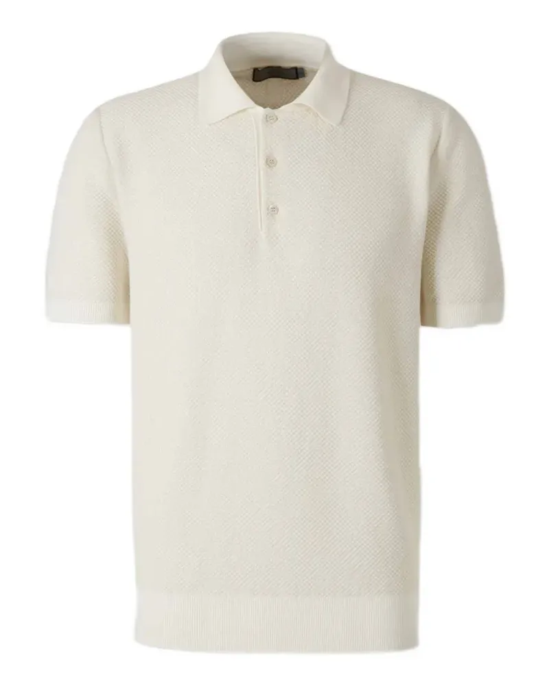 Canali Strukturiertes Poloshirt - Nude Nude