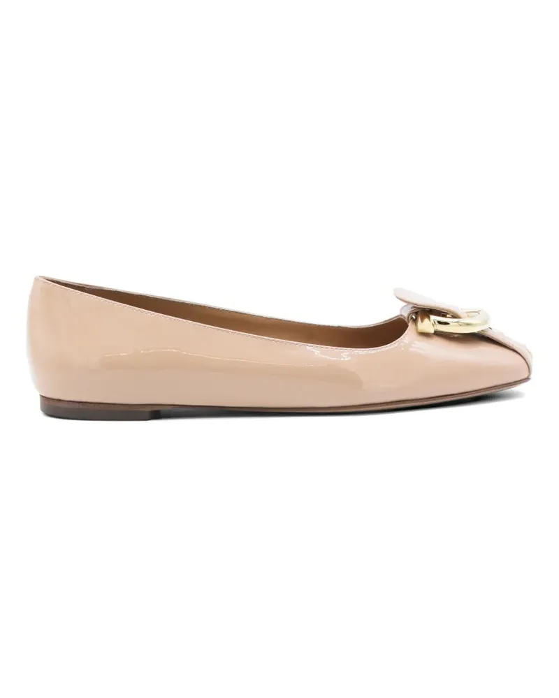Ferragamo Ballerinas mit Ringdetail - Nude Nude