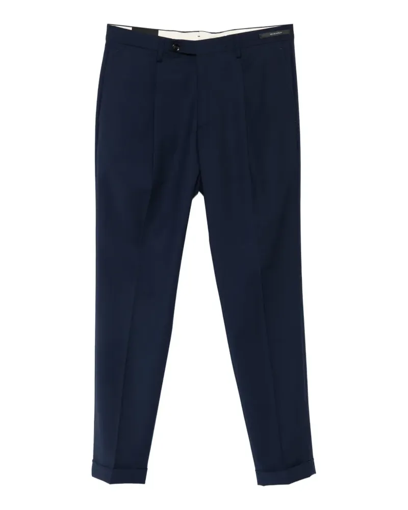 MICHAEL COAL MC Frederick pleated turn-up trousers - Blau Blau