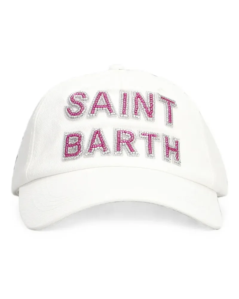 MC2 Saint Barth bead-embellished logo-patch baseball cap - Weiß Weiß