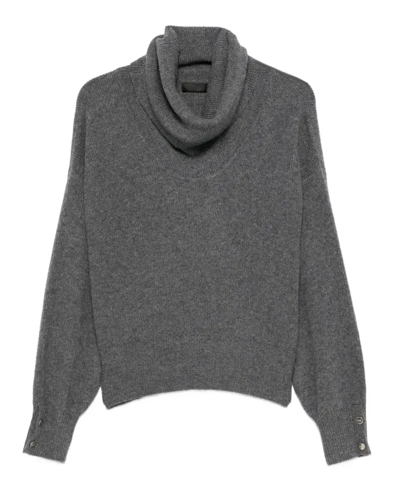 Liu Jo Rollkragenpullover mit Knopfmanschetten - Grau Grau