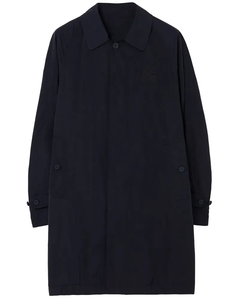 Burberry Mantel mit Logo-Patch - Blau Blau