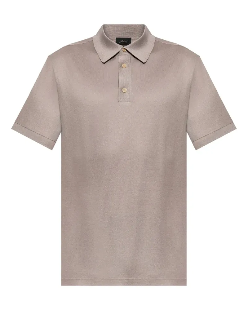 Brioni Poloshirt aus Seide - Nude Nude
