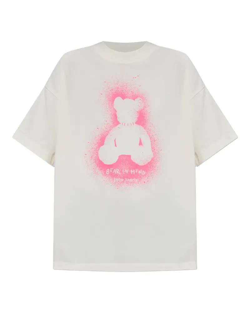 Palm Angels T-Shirt mit Graffiti - 0368|OFF WHITE FUCHSIA 0368