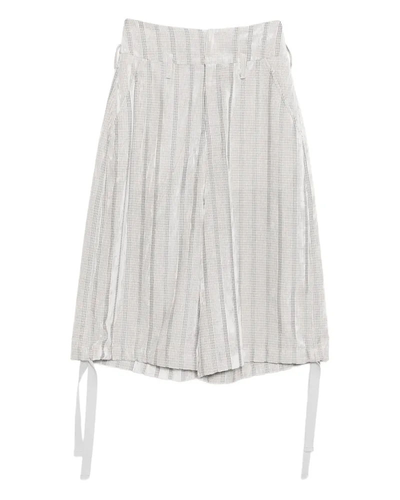 Yohji Yamamoto Karierte Hose - Weiß Weiß