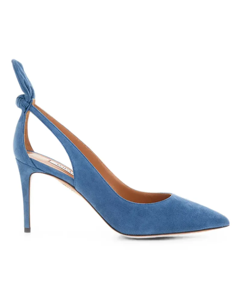 Aquazzura Spitze Stiletto-Mules mit Schleife - Blau Blau