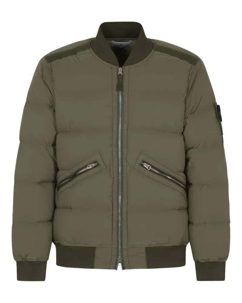 Stone Island Bomberjacke mit Kompass-Patch - Grün Grün