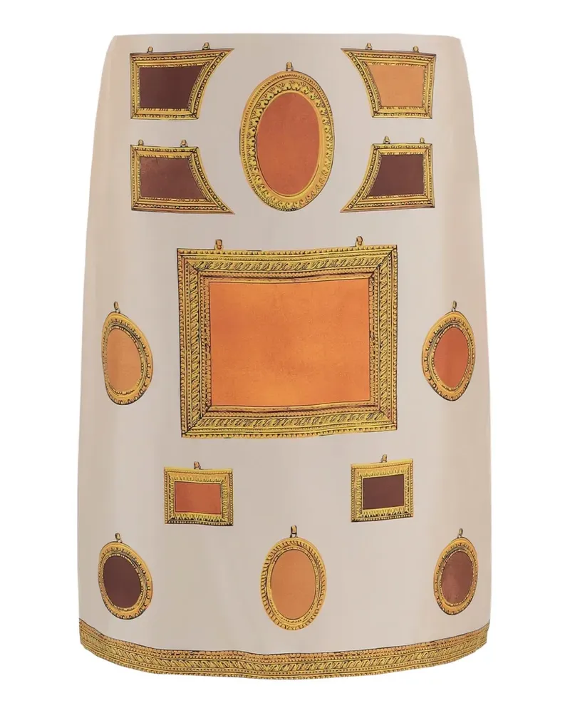 Versace frame-print mini skirt - Nude Nude