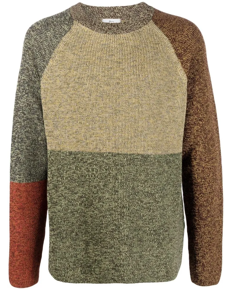 Woolrich Gerippter Pullover in Colour-Block-Optik - Gold Gold