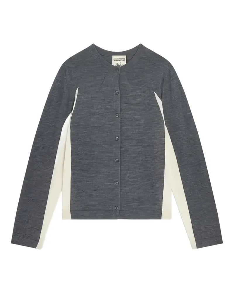 Semicouture Delia contrast-panel cardigan - Grau Grau