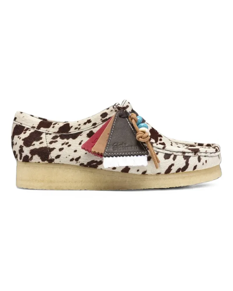 Clarks Wallabee cow-print loafers - Nude Nude