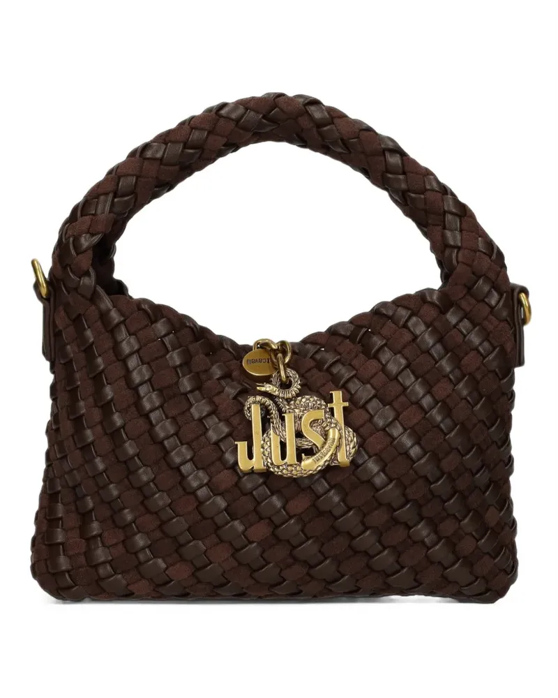 Just Cavalli Tote Bag mit Logo-Schild - Braun Braun