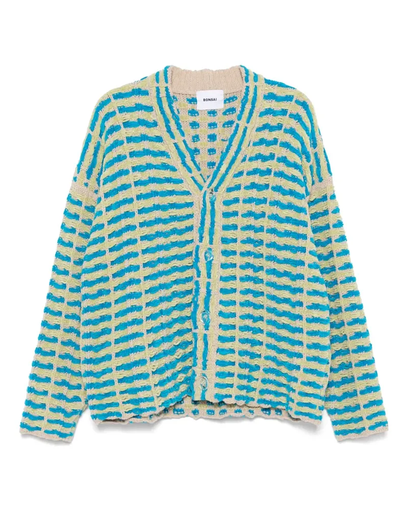 BONSAI Gestreifter Cardigan - Blau Blau