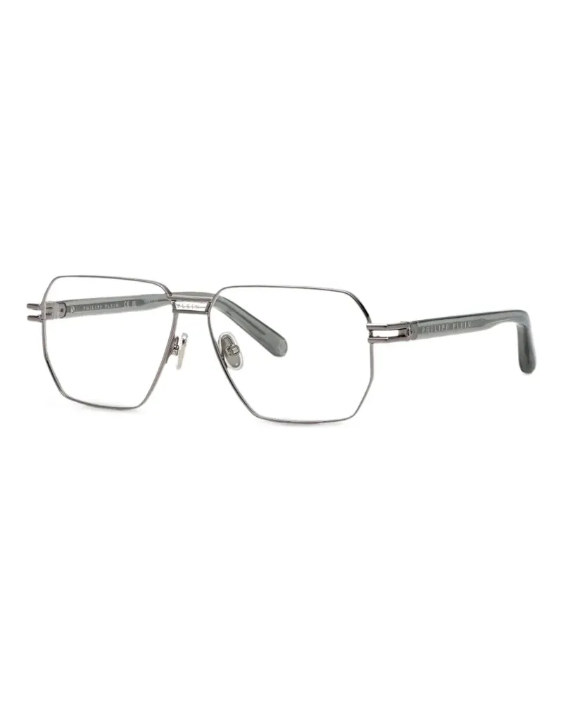 Philipp Plein Brille mit geometrischem Gestell - Grau Grau