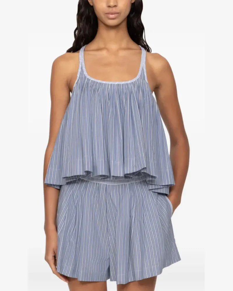Sea striped tiered top - Blau Blau