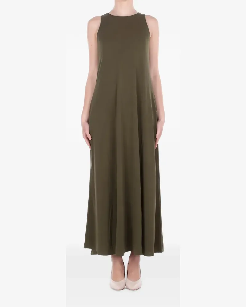 Max Mara Jersey-Maxikleid mit elastischer Unterbrust - Grün Grün