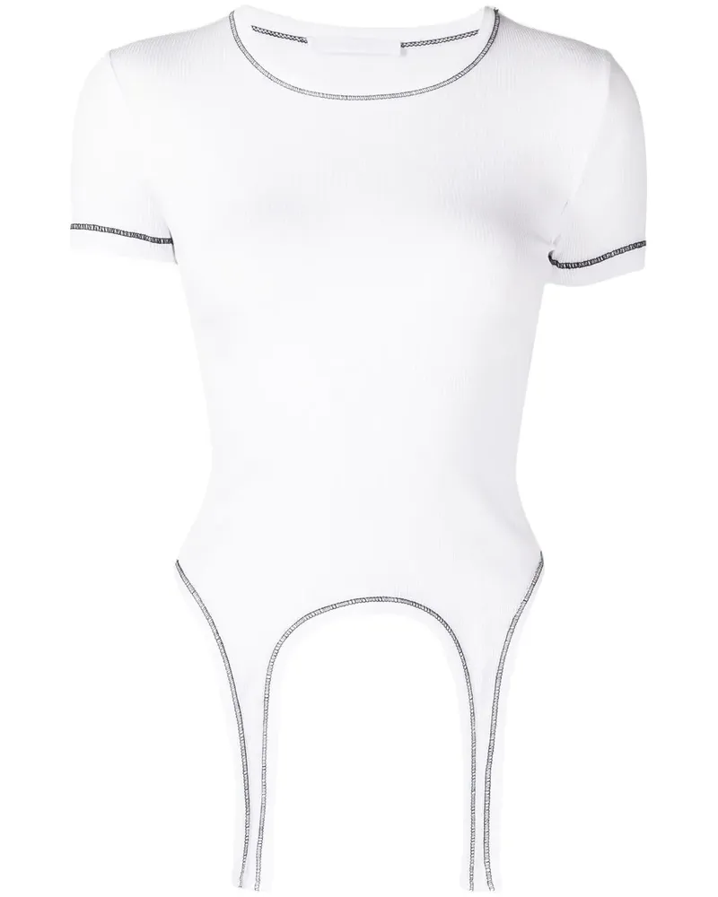 Helmut Lang Drapiertes T-Shirt - Weiß Weiß