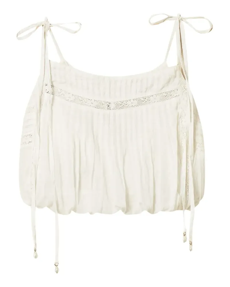 Twin-Set Cropped-Top mit Schnürung - Weiß Weiß