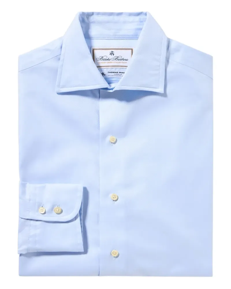 Brooks Brothers x Thomas Mason Hemd mit Spreizkragen - Blau Blau
