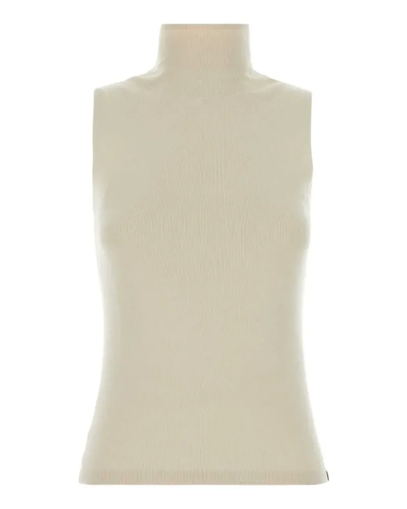 extreme cashmere Gerippter Pullunder mit Stehkragen - Weiß Weiß