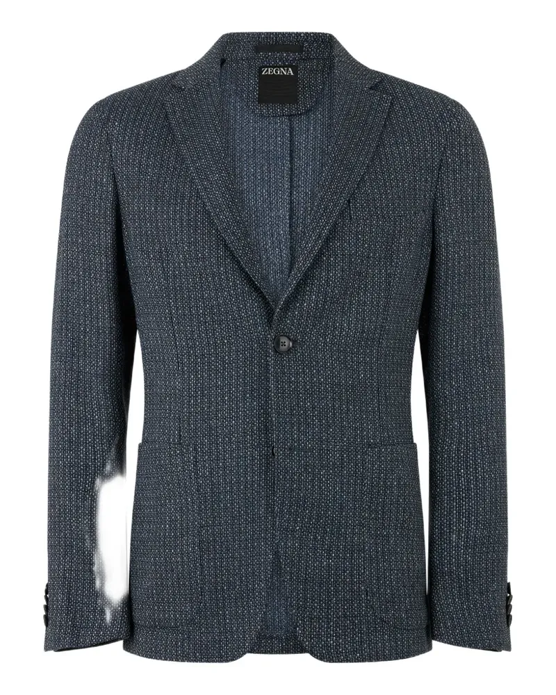 Ermenegildo Zegna textured single-breasted blazer - Blau Blau