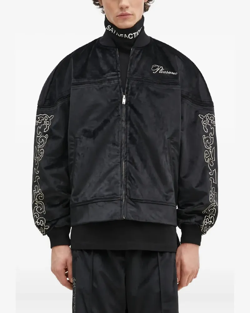 PLEASURES Bestickte Sportjacke - Schwarz Schwarz