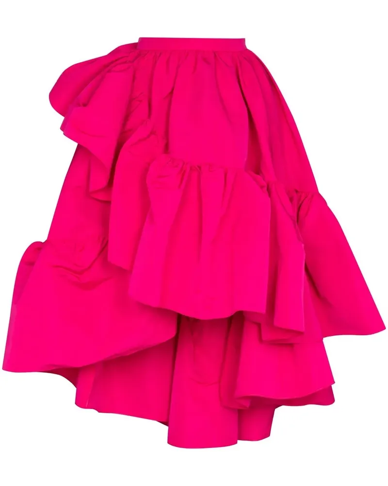 Alexander McQueen Asymmetrischer Rock mit Rüschen - Rosa Rosa
