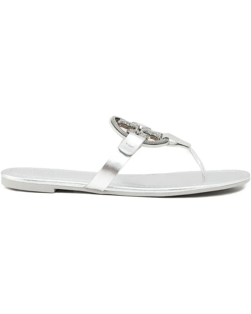 Tory Burch Miller logo-plaque sandals - Grau Grau
