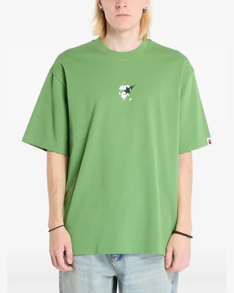 BAPE ape face-print relaxed fit T-shirt - Grün Grün
