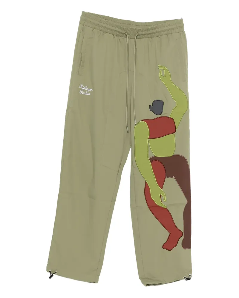 KidSuper motif-appliqué trousers - Grün Grün