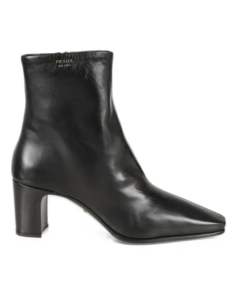 Prada Stiefeletten aus Leder - Schwarz Schwarz