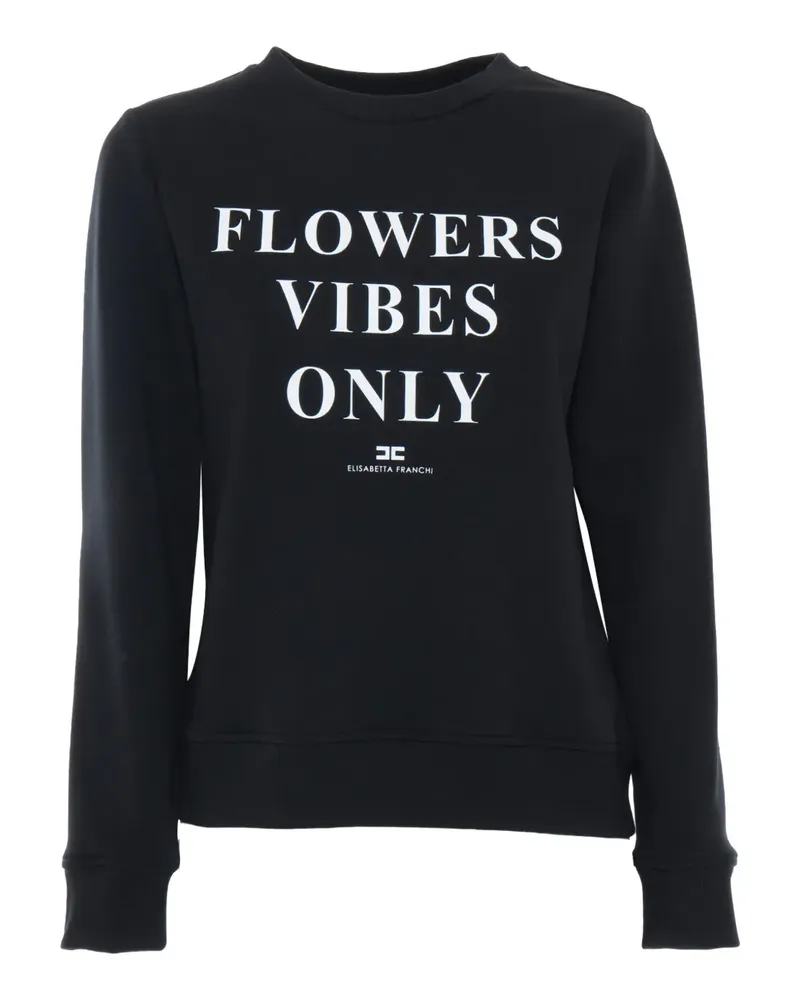 Elisabetta Franchi Sweatshirt mit Logo-Print - Schwarz Schwarz