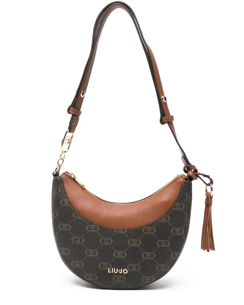 Liu Jo Kleine Schultertasche mit Logo-Schild - Braun Braun