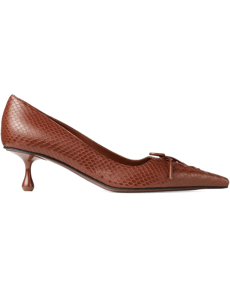 Jimmy Choo Scarlett Pumps mit Schlangen-Effekt 50mm - Braun Braun