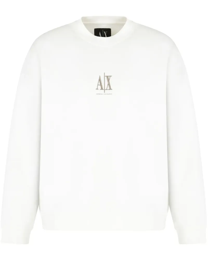 Armani Exchange Sweatshirt mit Logo-Stickerei - Weiß Weiß