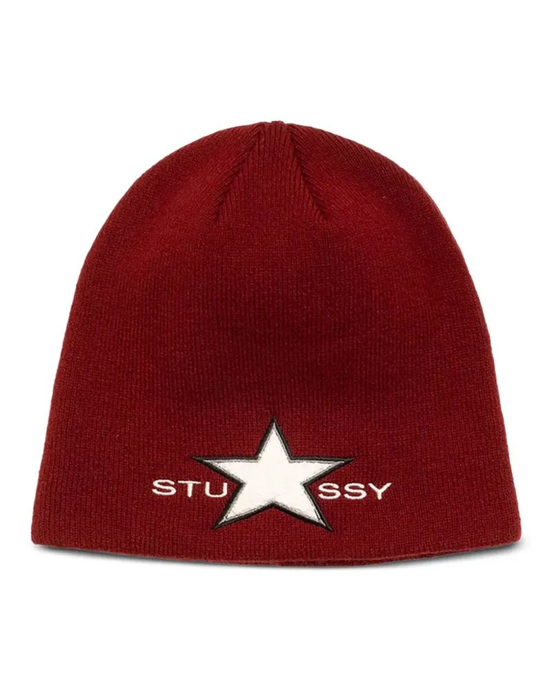 Stüssy Beanie mit Sternmotiv - Rot Rot