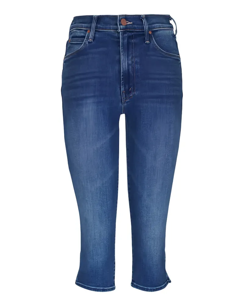 Mother Jeans-Shorts mit offenem Saum - Blau Blau