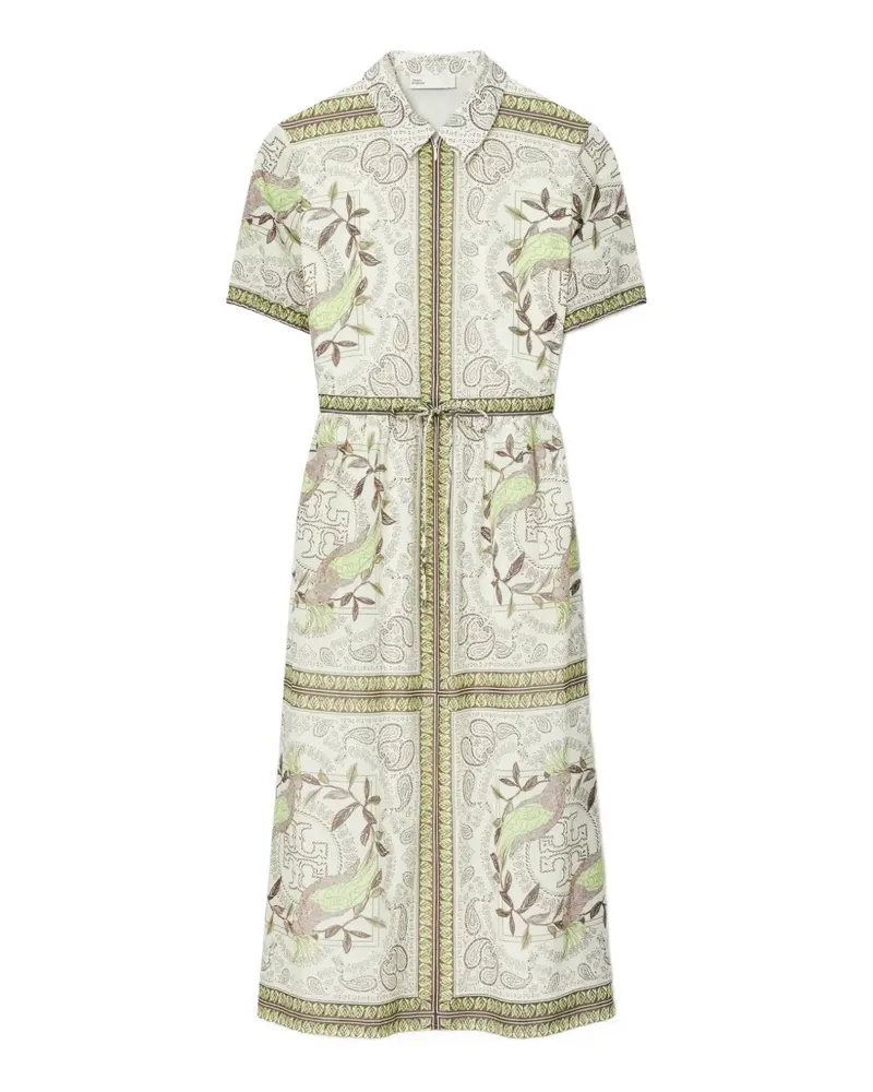 Tory Burch Cinched cotton zip dress - Nude Nude