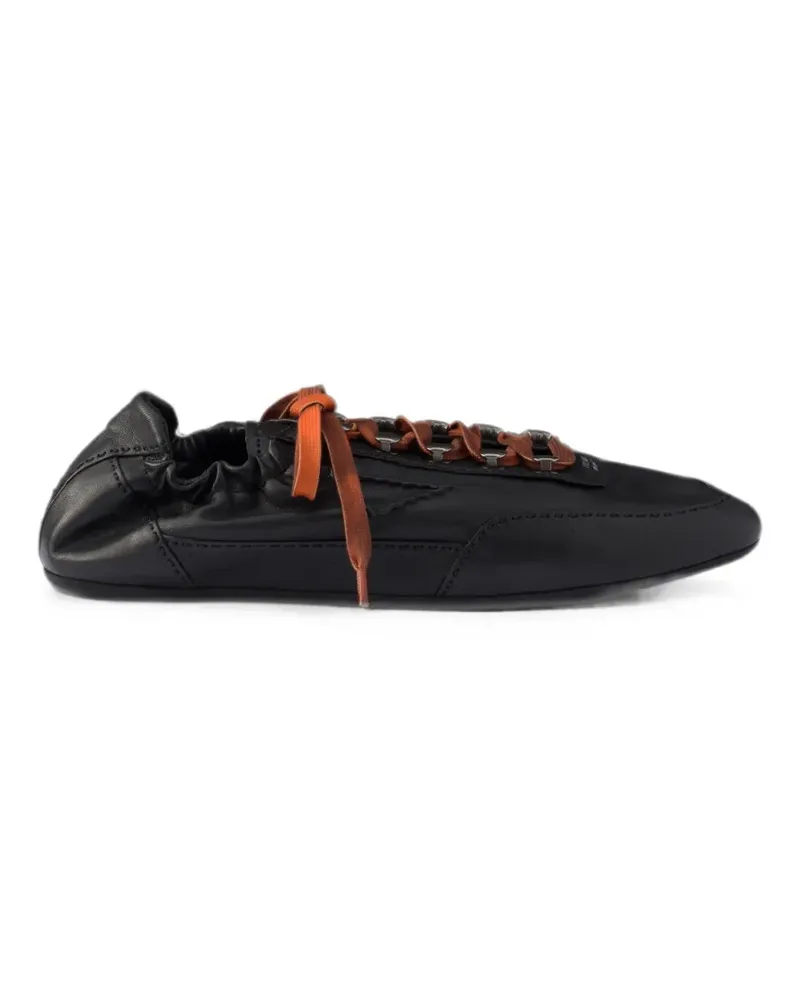 Prada Collapse Sneakers aus gealtertem Leder - Schwarz Schwarz