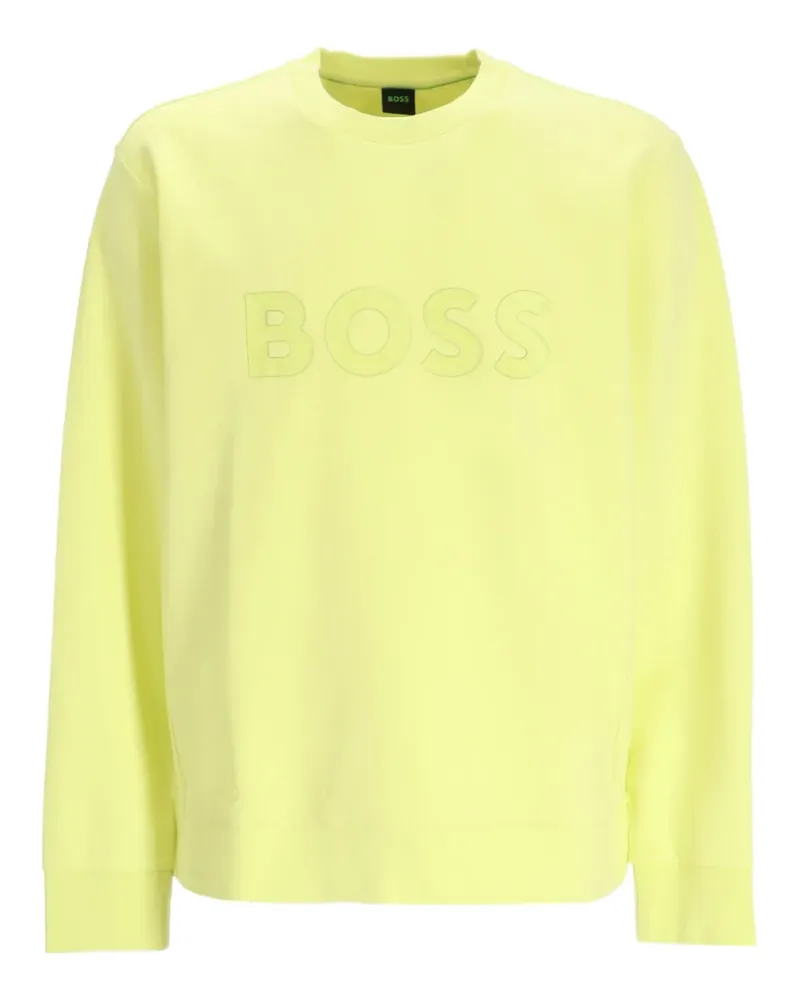 HUGO BOSS Sweatshirt mit Logo-Prägung - Gelb Gelb