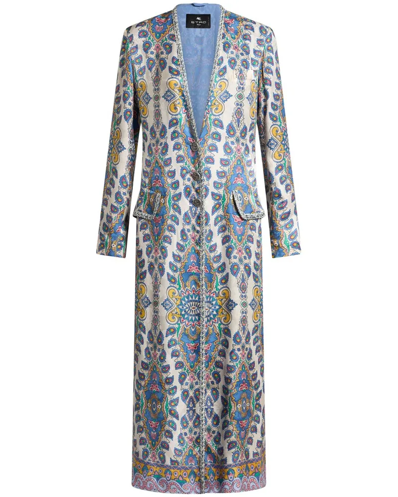 Etro Mantel mit Print - Weiß Weiß