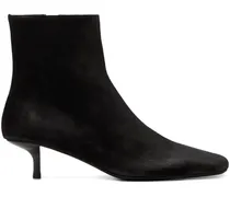 Spazzola Kitten-Heel-Stiefel aus Wildleder - Schwarz