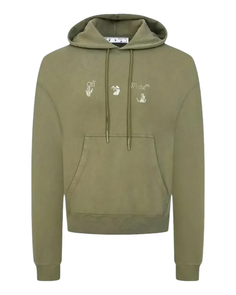 OFF-WHITE logo-print Skate hoodie - Grün Grün