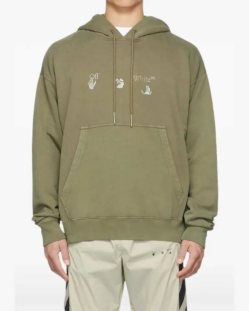 OFF-WHITE logo-print Skate hoodie - Grün Grün