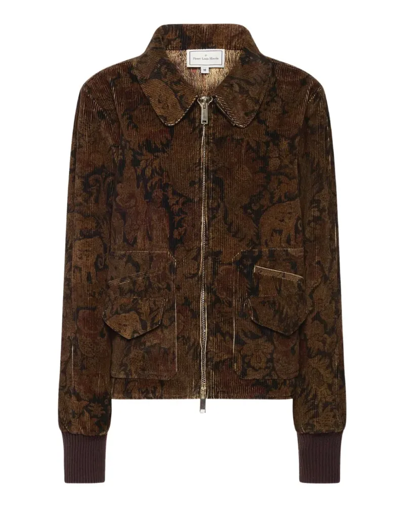 Pierre-Louis Mascia Gridox patterned corduroy jacket - Braun Braun