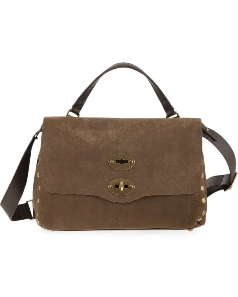 Zanellato Postina Jones S grained leather tote bag - Braun Braun